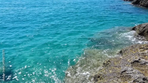 Powerful Waves Hitting Rocky Coastal Cliffs