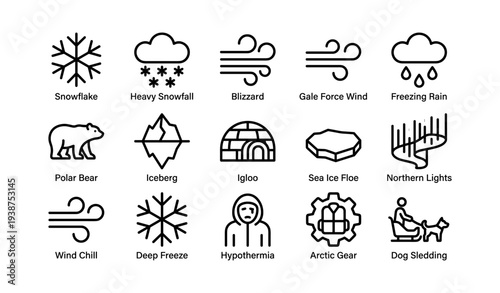 Arctic icons: symbols of snow, ice, and wind in polar regions