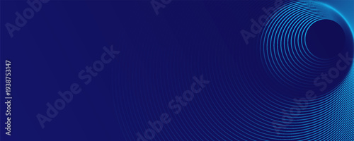 Abstract blue background with glowing curved lines. Shiny blue swirl curve lines design. Spiral lines. Geometric oval pattern. Futuristic technology concept. Vector illustration