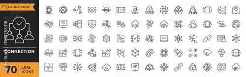 A group of people connect through various social issues and technology icons.