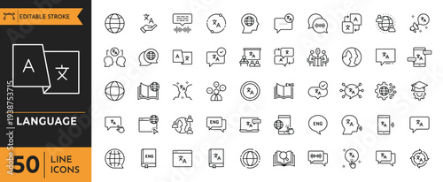 A collection of various line icons depicting objects and symbols related to technology and communication.