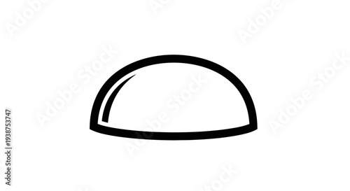 Simple Dome Shape Icon, Geometric Form, Minimalist Design, Abstract Symbol