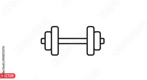 Simple Dumbbell Icon Vector Illustration