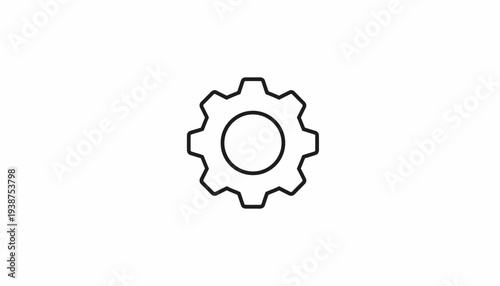 Simple Gear Icon, Cogwheel Symbol, Mechanical Engineering, Settings and Options