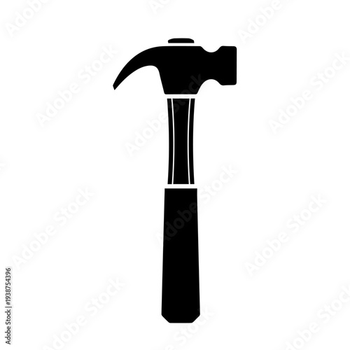 Black hammer illustration on a plain background viewed from the side