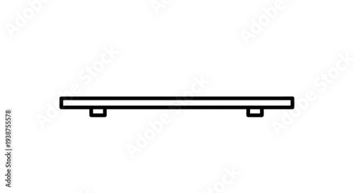 Minimalist linear illustration of a sturdy horizontal support beam with integrated mounting points