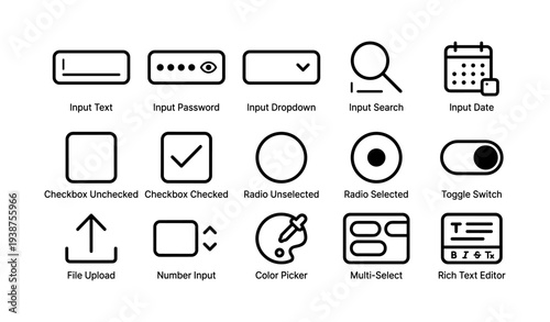 Essential user interface icons for web and app design