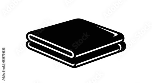 Minimalist graphic illustration of a neatly folded textile item ready for storage or use