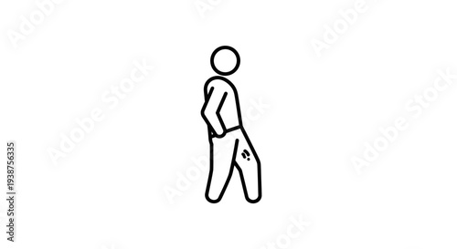 Minimalist line art icon of a person standing casually with hands in pockets showing a minor