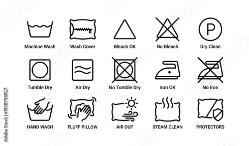 Laundry care symbols guide: washing, drying, ironing instructions