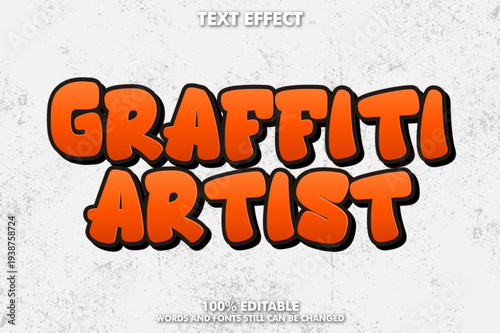 A premium graffiti artist text effect with editable words and fonts in a modern style