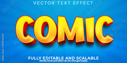 A vibrant comic text effect with fully editable and scalable vector design