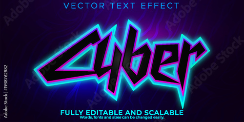 A premium cyber text effect with editable and scalable vector design