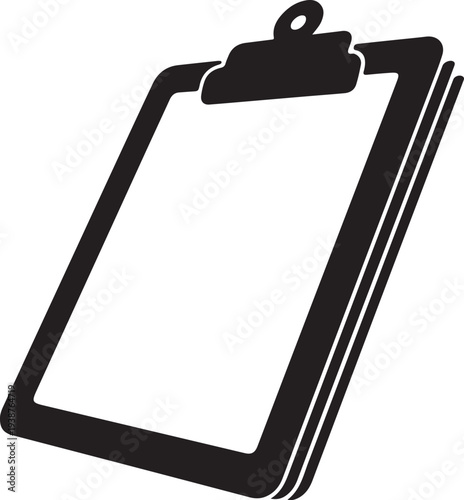 Clipboard icon black silhouette vector blank sheet for notes