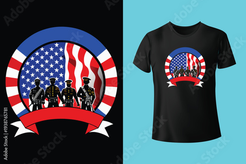 American eagle t shirt design patriotic graphic with usa flag
