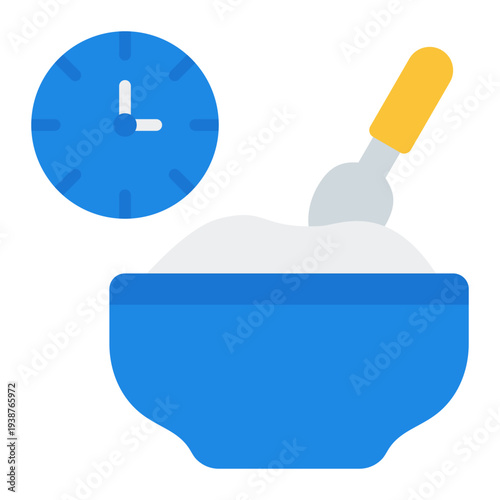 Lunch time Flat Icon. Kids meal break symbol. Preschool routine and daycare Flat Icon