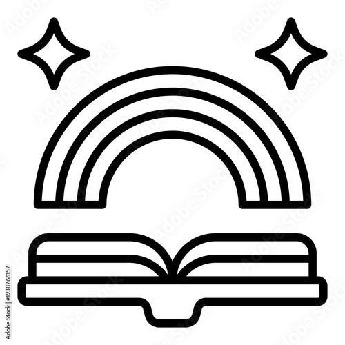 Fairy tale Line Icon. Storytelling book symbol. Kids reading and daycare learning Line Icon