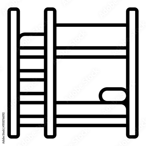 Bunk bed Line Icon. Kids sleeping bed symbol. Nursery furniture and daycare Line Icon