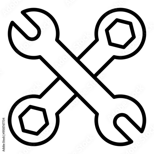 Wrench Line icon. Repair tool symbol. Mechanic worker and labour Line icon