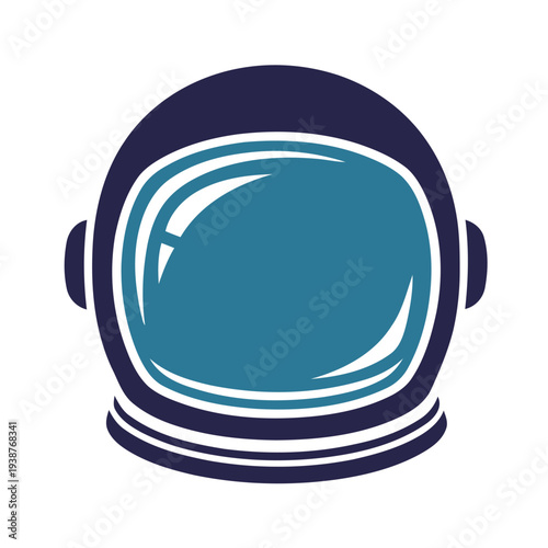 blue astronaut helmet vector logo