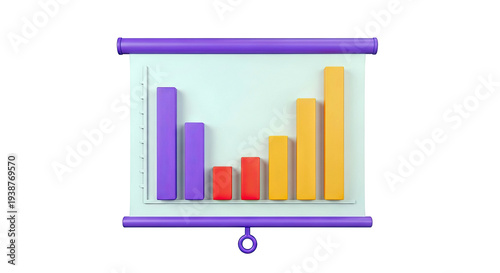 3D Bar Chart on Presentation Screen