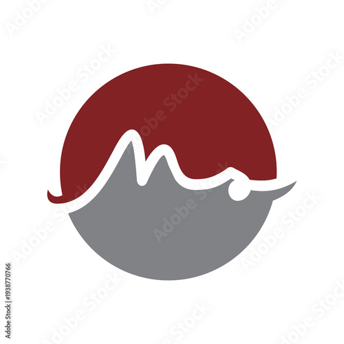M logo simple clean and elegance