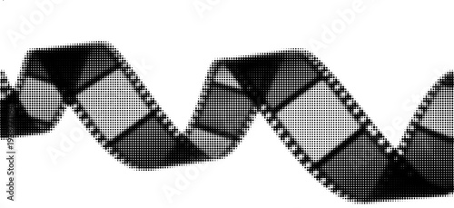 Film Strip: A detailed close-up shot of a classic film strip in black and white, capturing a sense of nostalgia for the cinematic world.