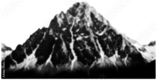 Majestic Mountain Peak: The image presents a towering, snow-capped mountain against a soft, subtle backdrop. Capturing the raw power and serene beauty of the natural world.