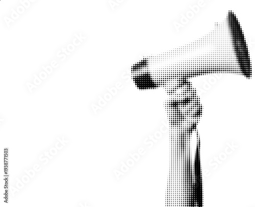 Megaphone Announcement: A hand confidently grips a megaphone, ready to deliver a powerful message, conveying authority and the act of public speaking