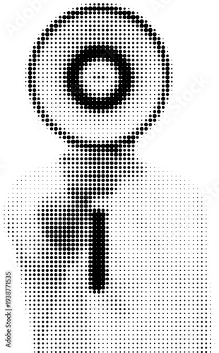 Abstract Human Form: An abstract depiction of the human form, rendered in a striking dot pattern, exploring themes of identity and perception in monochrome.