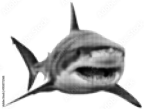 Underwater Predator: The powerful silhouette of a shark glares, its sharp features and ominous presence highlighted.