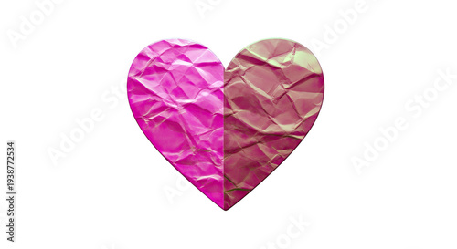 Wallpaper Mural Crushed Paper Heart - Pink and Burgundy Torontodigital.ca