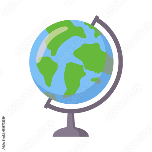 Desktop World Globe Map Illustration for Education and Travel