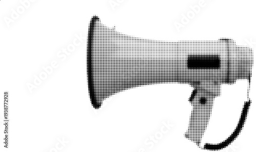 Megaphone Amplification: a handheld megaphone. An impactful visual that conveys the idea of announcements and voice amplification.