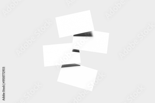 Stacked Floating Business Card Mockup Minimal Blank Branding Template