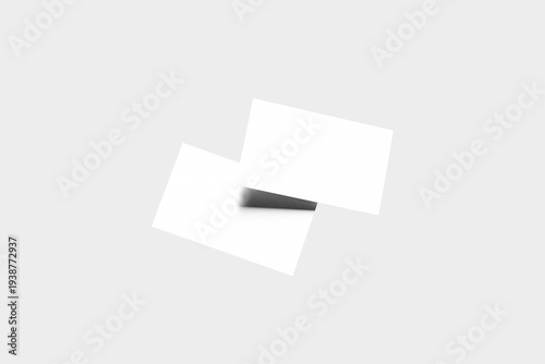 Two Floating Blank Business Cards Mockup Minimal Branding Presentation