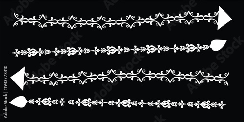 Vintage Ornamental Arrow Dividers – Decorative Flourish Border Lines Set