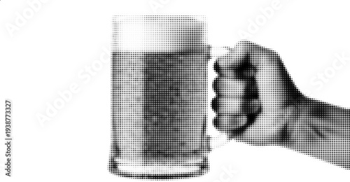 A Refreshing Brew: A hand confidently grasps a frosty mug overflowing with frothy beer. The image celebrates the simple pleasure of savoring a refreshing beverage. 