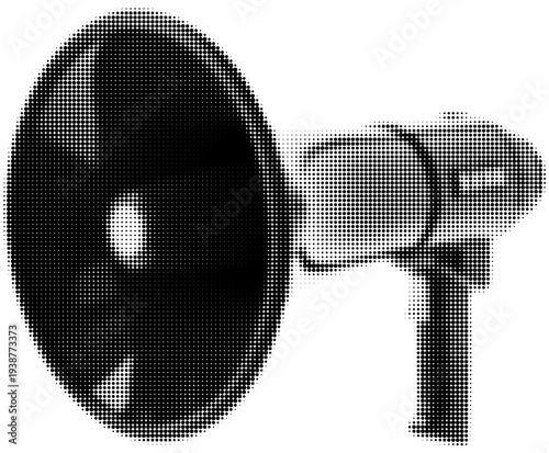 Megaphone: An iconic megaphone, isolated.