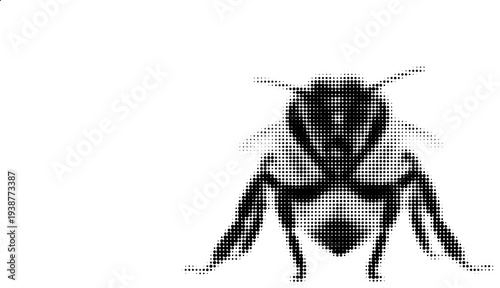 Buzzing Marvel: A detailed, monochromatic view of a bee, a testament to the insect's remarkable form and complexity. The image evokes the wonders of nature.