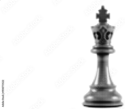Royal King: a chess piece, standing alone in stark contrast, embodying power, strategy, and the game's ultimate objective. It's a symbol of leadership, decision-making.
