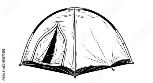 Monochromatic outdoor shelter for adventurers and nature enthusiasts, ideal for camping excursions