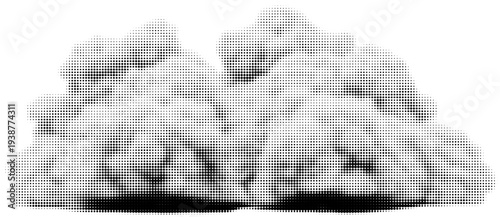 Cloud Formation: A fluffy cloud, with soft edges and dynamic texture, floats serenely.