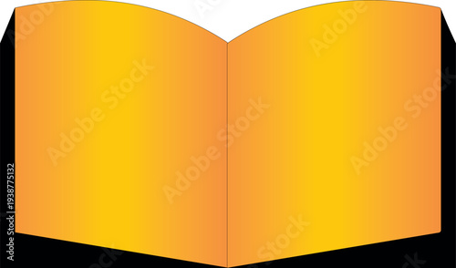 Abstract Orange Open Book Icon Graphic Isolated on White Background for Education and Literacy Concepts