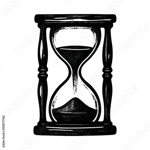PNG Vintage hourglass time illustration.