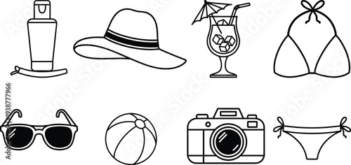 Summer vacation icons