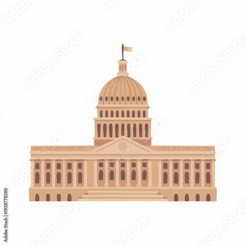 Illustration of the United States Capitol Building in Washington D.C. 
