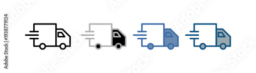 
delivery truck icon set multiple style collection with delivery design with truck