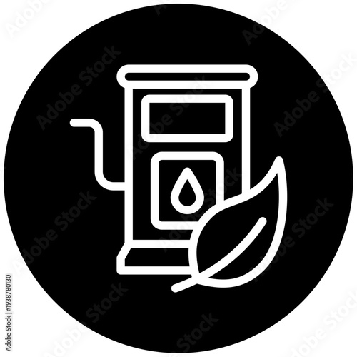 Bio Fuel Icon Button Mini Illustration, Use For Modern Concept, Print, Ui, Ux Kit, Web And App Development. Vector Related To Green Technology And More