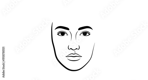 Pure form representation of a human face rendered in a clean, modern vector drawing emphasizing
